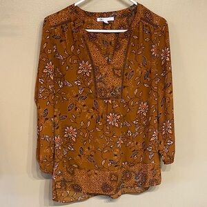 DR2 Women's Rust Floral Blouse